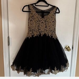 Gold and black dress